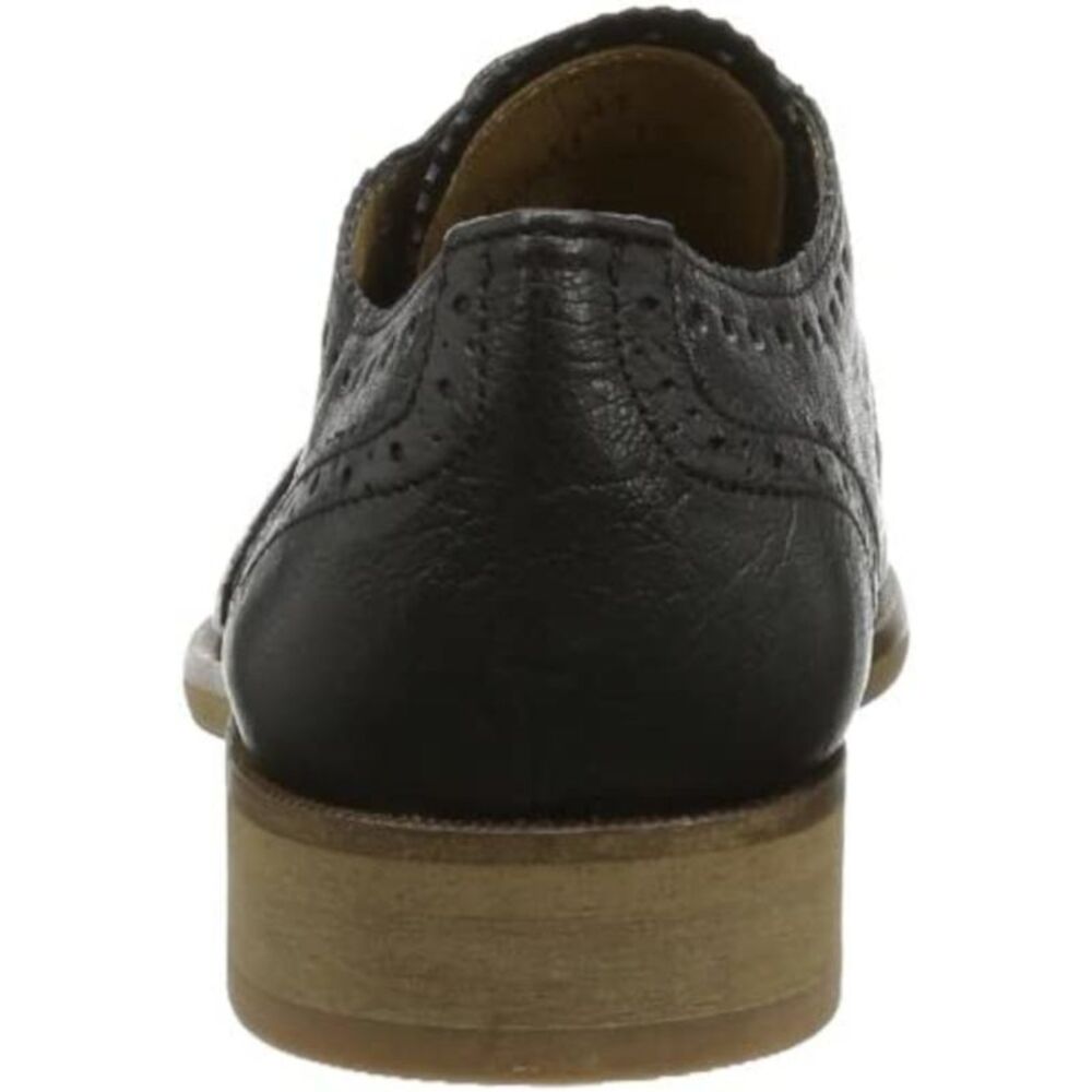 HUDSON Mens Black Wingtip Payne Round Toe Block Heel Leather Oxford Shoes 42 - Picture 2 of 4